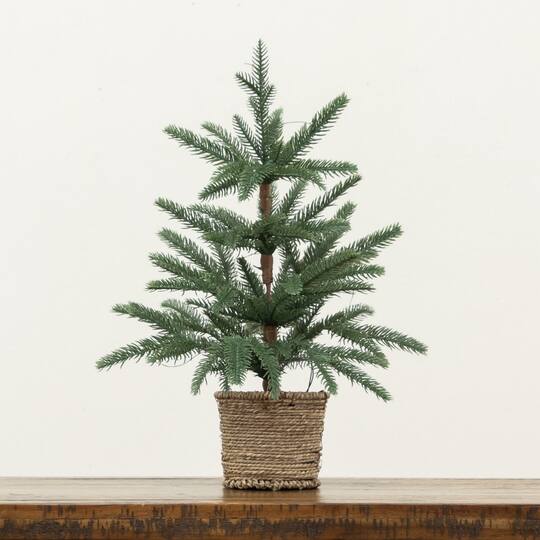 Nearly Natural 18" Pre-Lit Artificial Christmas Tree, Warm White LED Lights